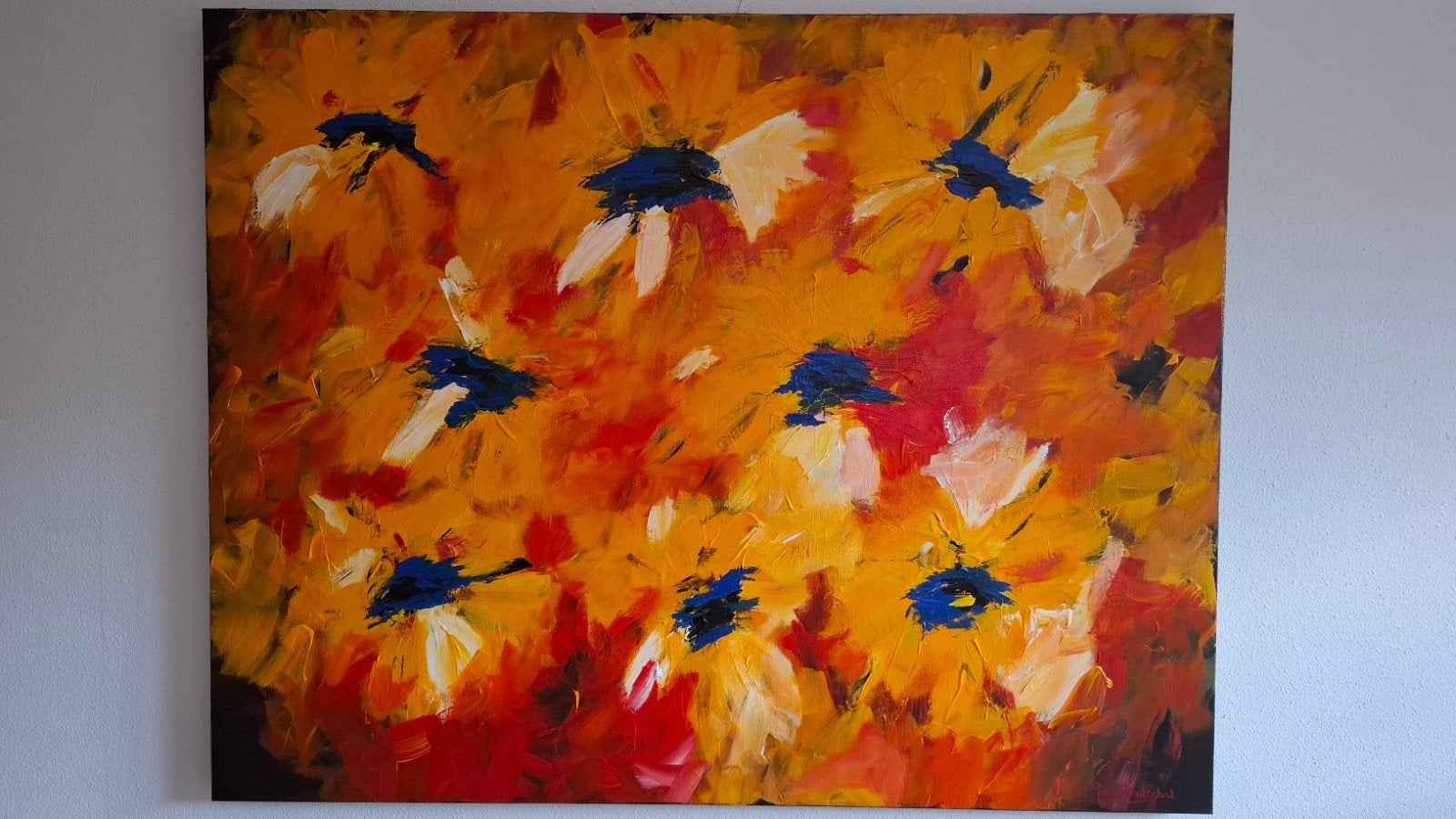 Schilderij "Memories" van Gerda Bontenbal, Acrylverf, Handgeschilderd, Ophalen of Verzenden, Bloemen