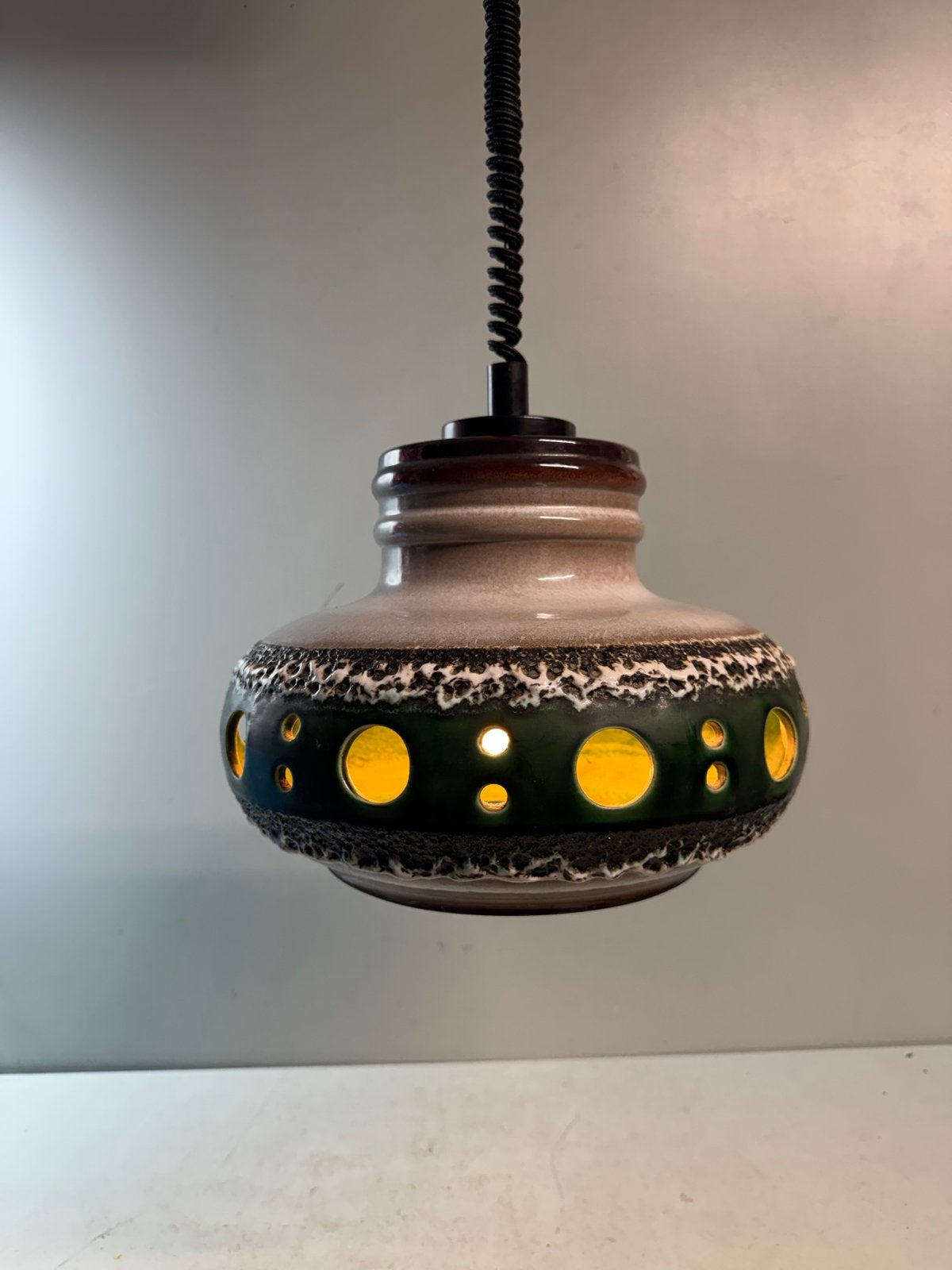 Vintage Herda Fat Lava Hanglamp – Retro Keramiek Jaren 70, Ophalen of Verzenden