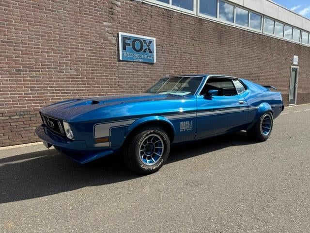 Ford Mustang 5.8 Mach I 1973 Blauw, Auto's, Automaat, Achterwielaandrijving, 1776 kg, Leder