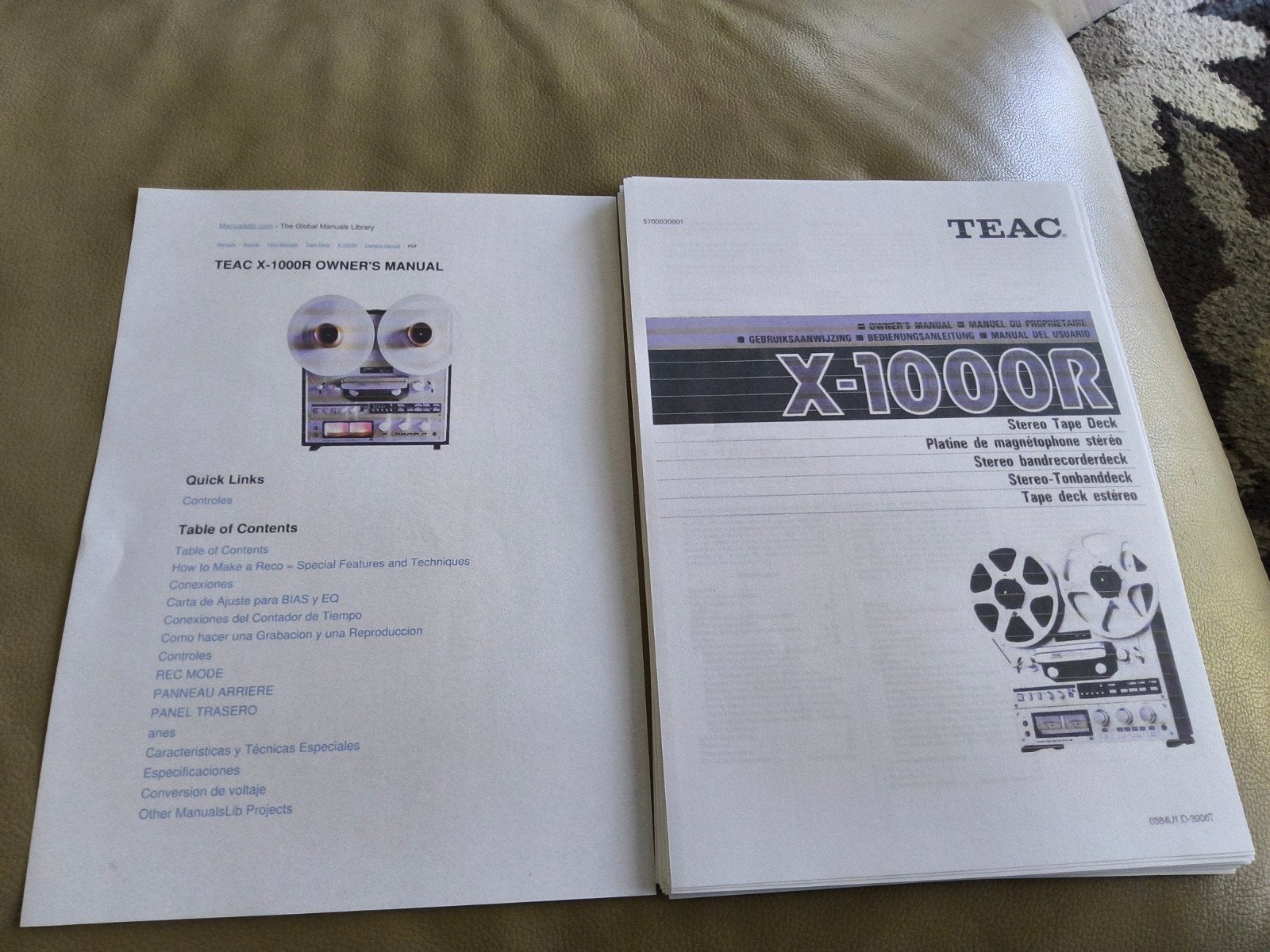 Nederlandstalige gebruikershandleiding TEAC X1000R Bandrec., Ophalen of Verzenden, Bandrecorder