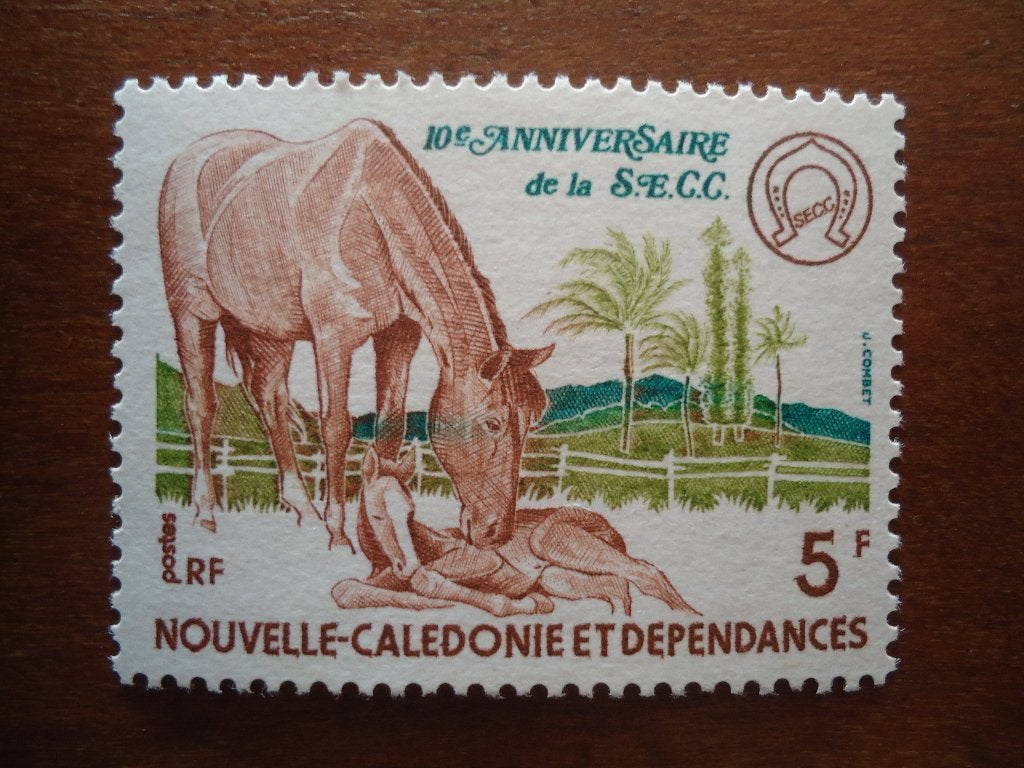 Paard en veulen Nieuw Caledonië 1977, mi. 602 postfris, Ophalen of Verzenden, Postfris, Dier of Natuur