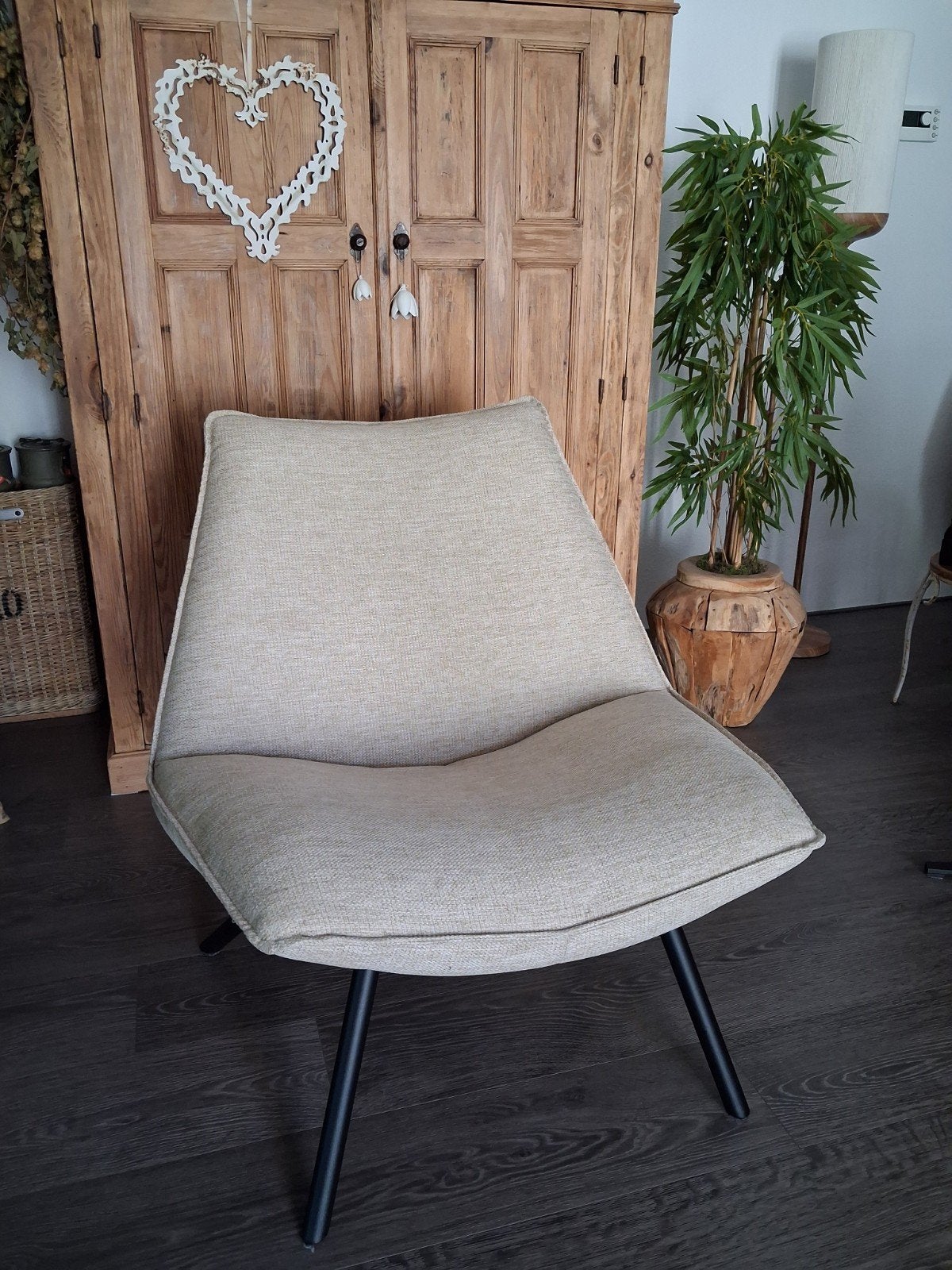 Prachtige stoel / fauteuil  - zandkleur, Huis en Inrichting, Stoelen, Ophalen, Overige kleuren, Eén, Modern