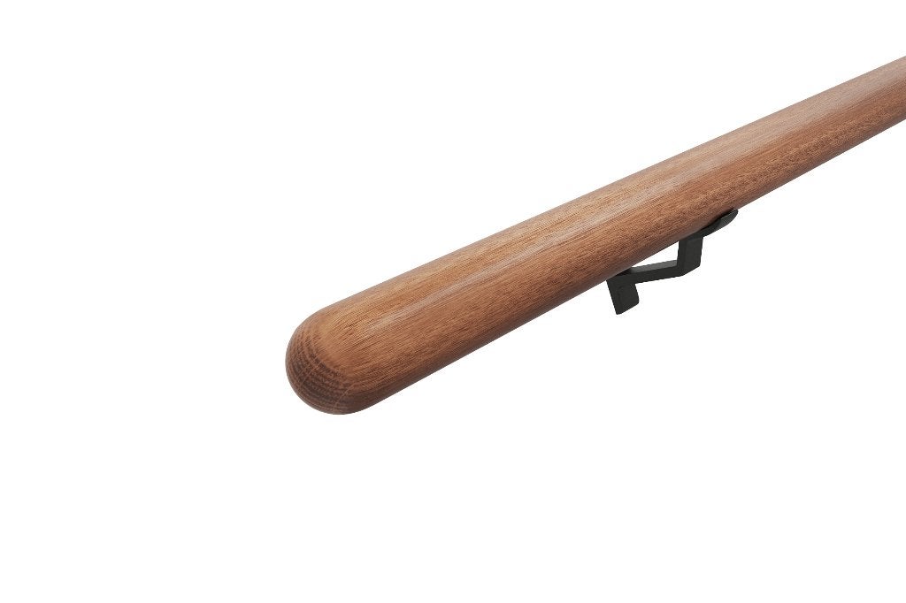 Mahonie ronde leuningen afgelakt diameter 40mm 2 stuks, Ophalen of Verzenden