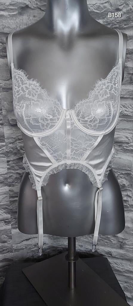 Sexy wit torselet met jarretelles M, Ophalen of Verzenden, Wit, Body of Korset