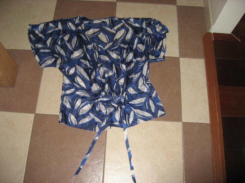 mooie zgan blauwe kaftan van ZARA Basic, mt S, bladmotief, Zo goed als nieuw, Maat 36 (S), Zara Basic, Verzenden