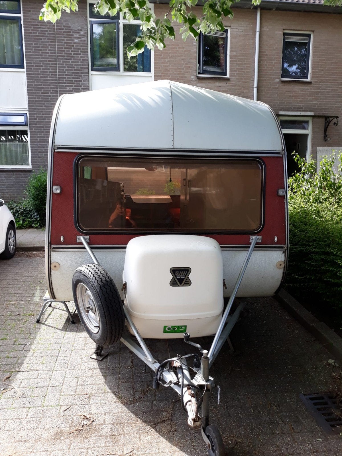 SMV 380 caravan uit 1981, Caravans en Kamperen, Overige merken, Treinzit, Particulier, Schokbreker