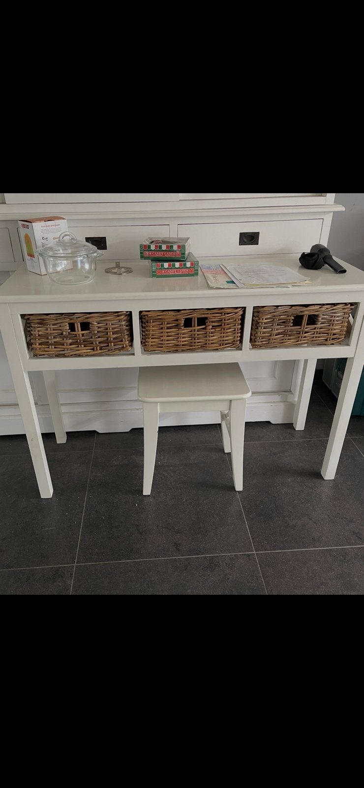 Sidetable / kaptafel + ikea ingolf kruk, Ophalen, 50 tot 100 cm, Zo goed als nieuw, 25 tot 50 cm