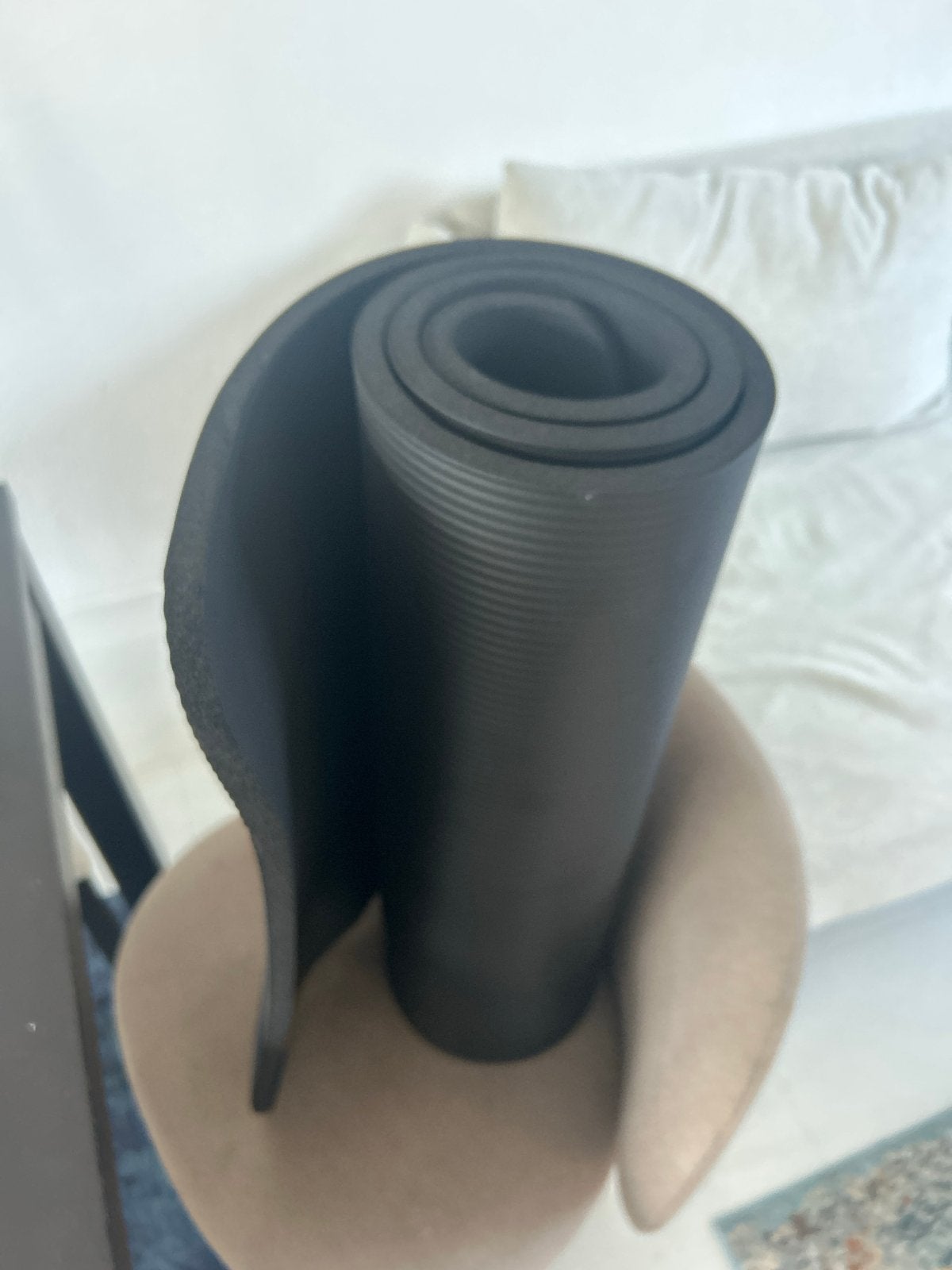 Zwarte fitnessmat / yogamat, Ophalen of Verzenden, Gebruikt, Fitnessmat