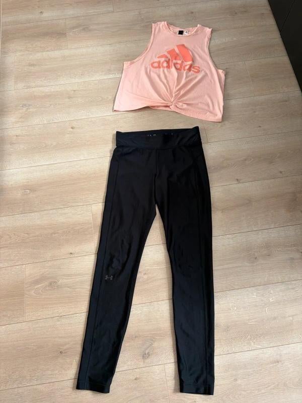 Adidas & Under Armour Sportset Dames - Maat M - Zalmroze, Maat 38/40 (M), Adidas, Zwart, Ophalen of Verzenden