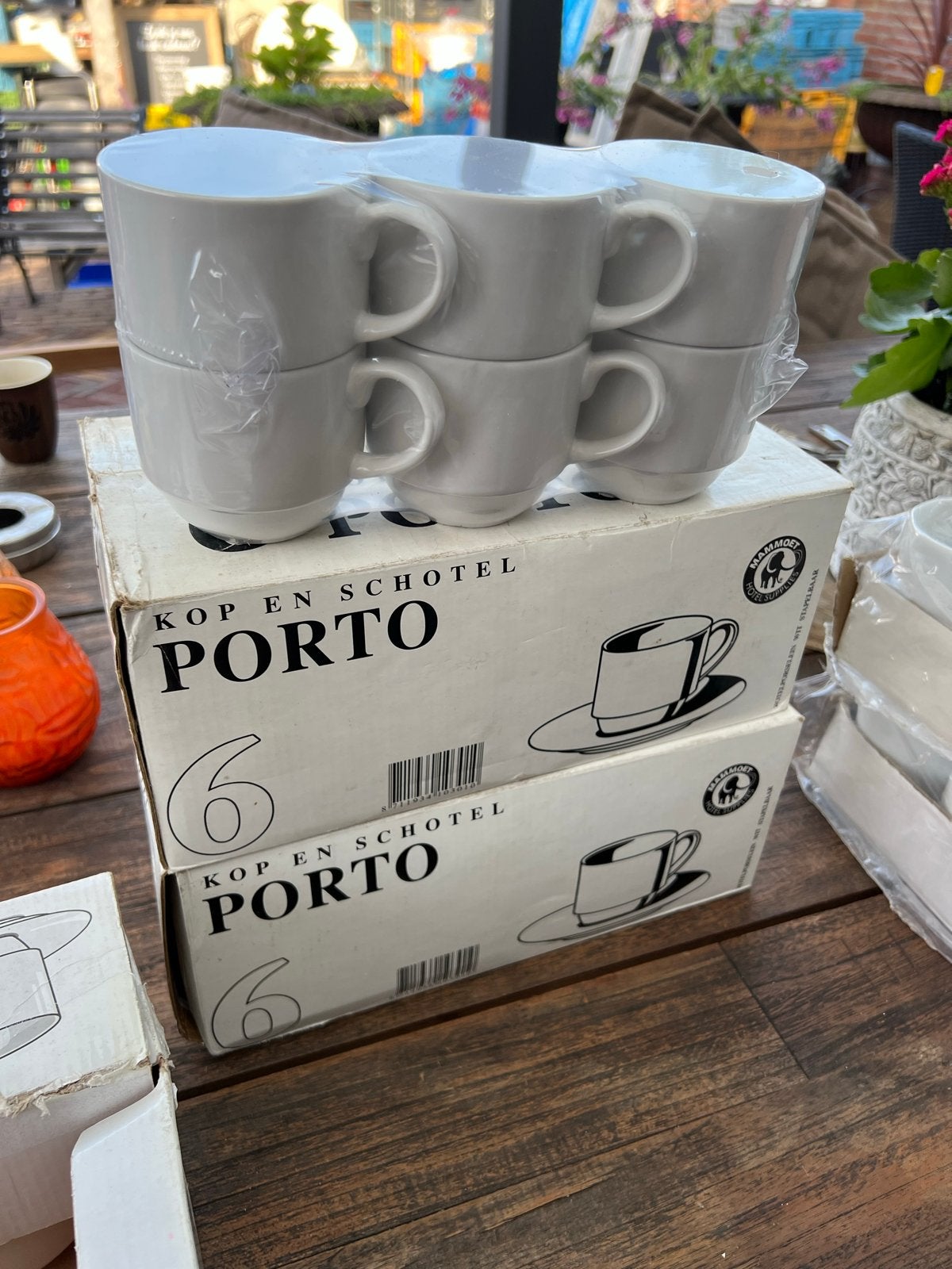 Mammoet Hotel Supplies Porto Kop en Schotel Set (6 stuks), Ophalen, Nieuw, Keramiek, Kop(pen) en/of Schotel(s)