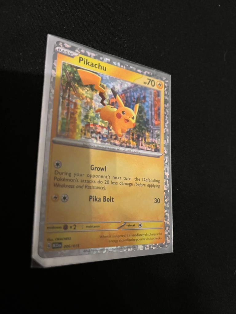 Pikachu Pokémon Kaart 006/015 - Zo goed als nieuw, Ophalen, Zo goed als nieuw, Losse kaart, Foil