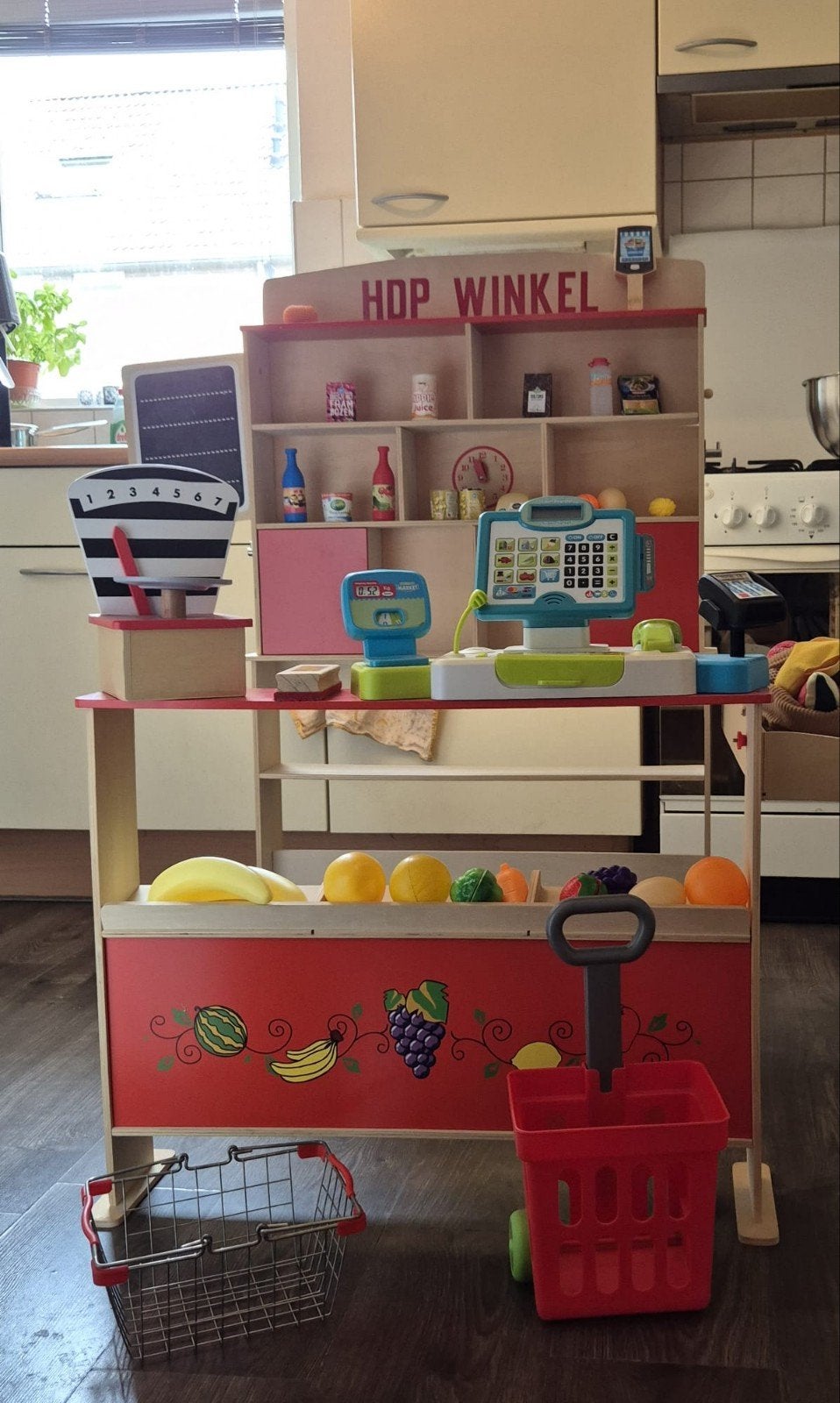 Grote houten speelgoedwinkel met accessoires, Ophalen