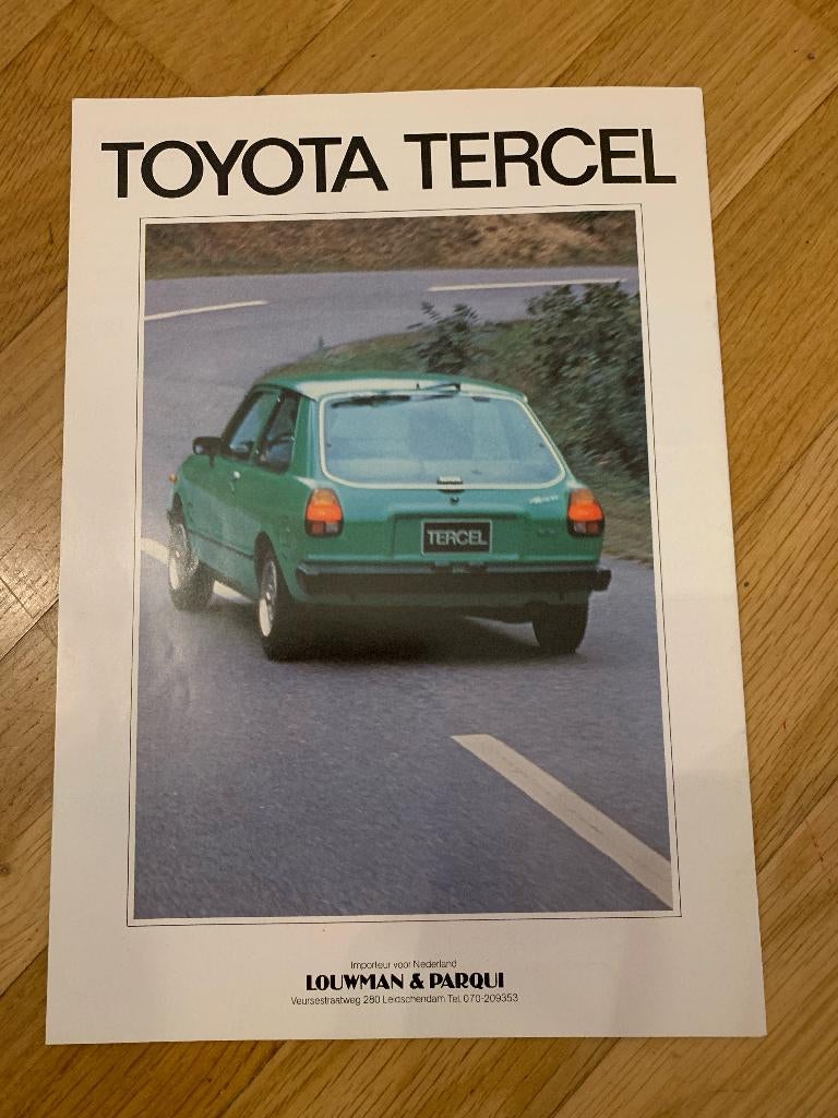 Oude Autofolder Toyota Tercel folder, Boeken, Auto's | Folders en Tijdschriften, Ophalen of Verzenden, Zo goed als nieuw, Toyota