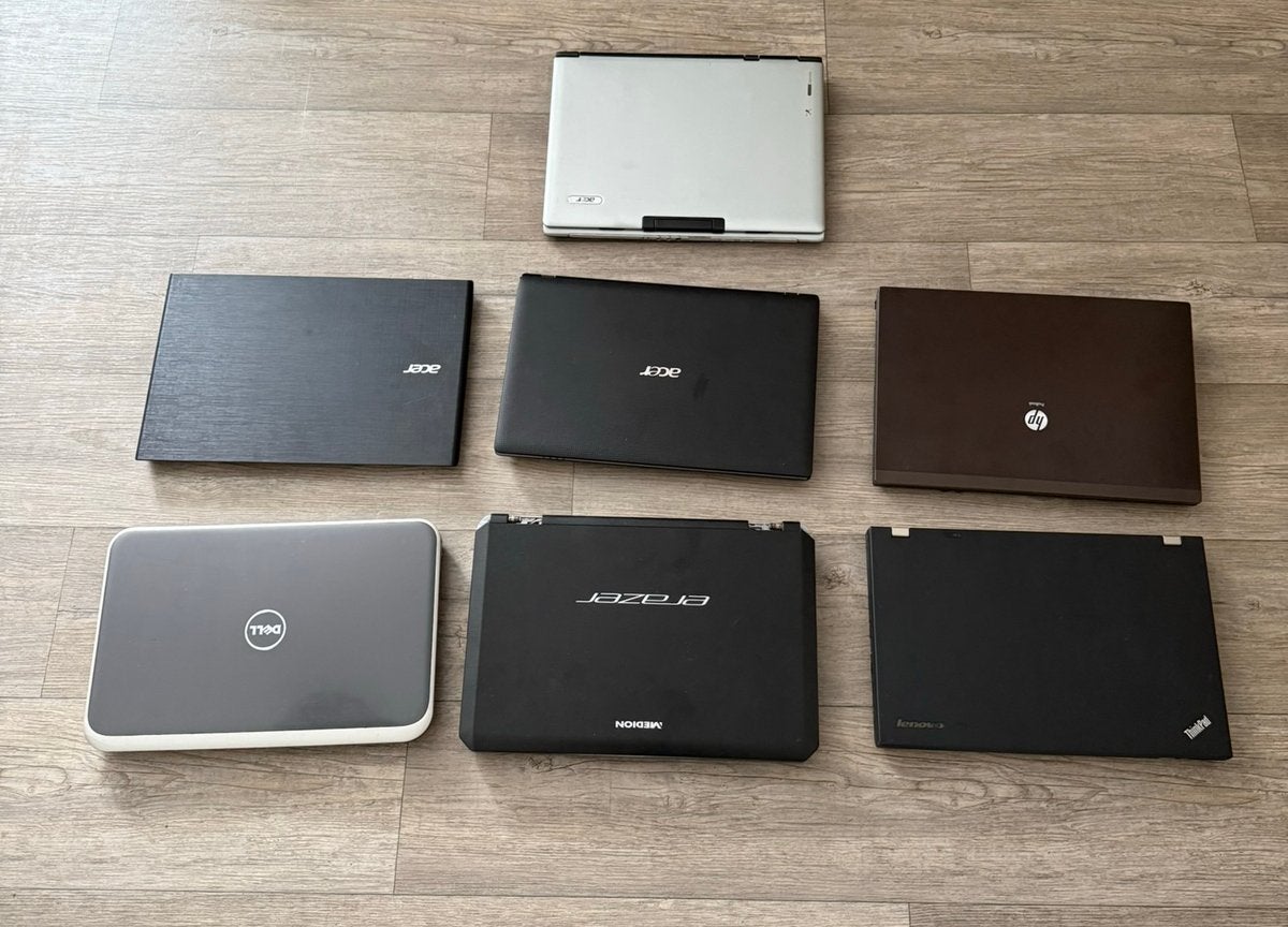 Partij 7 werkende laptops, Computers en Software, Windows Laptops, Gebruikt, 15 inch, HDD, 2 tot 3 Ghz, Ophalen of Verzenden