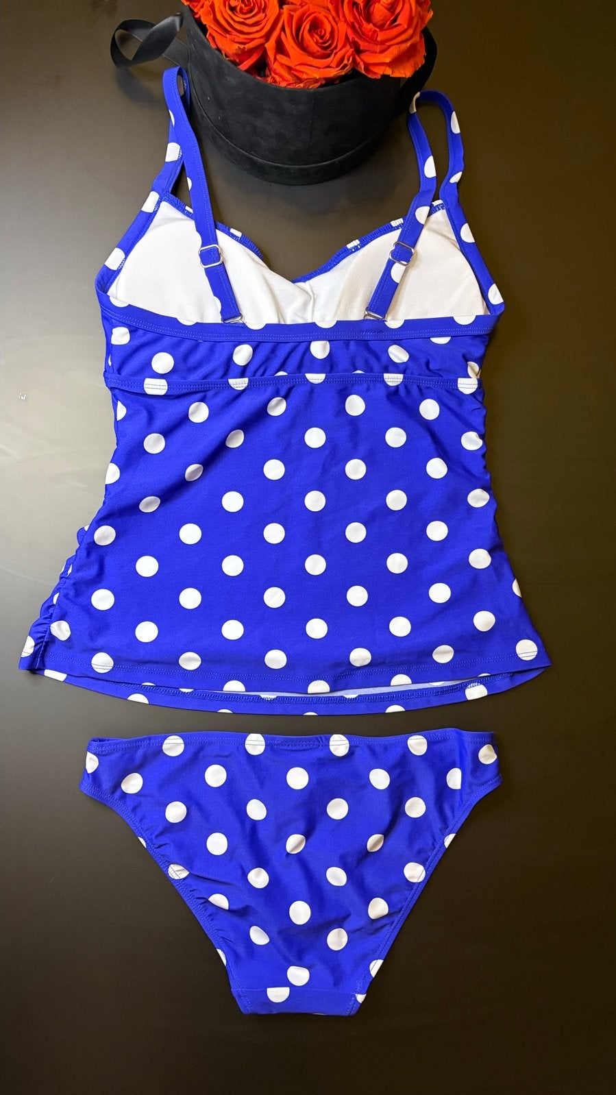Tankini met stippen, maat 38/36, Verzenden, Zo goed als nieuw, Blauw, Bikini