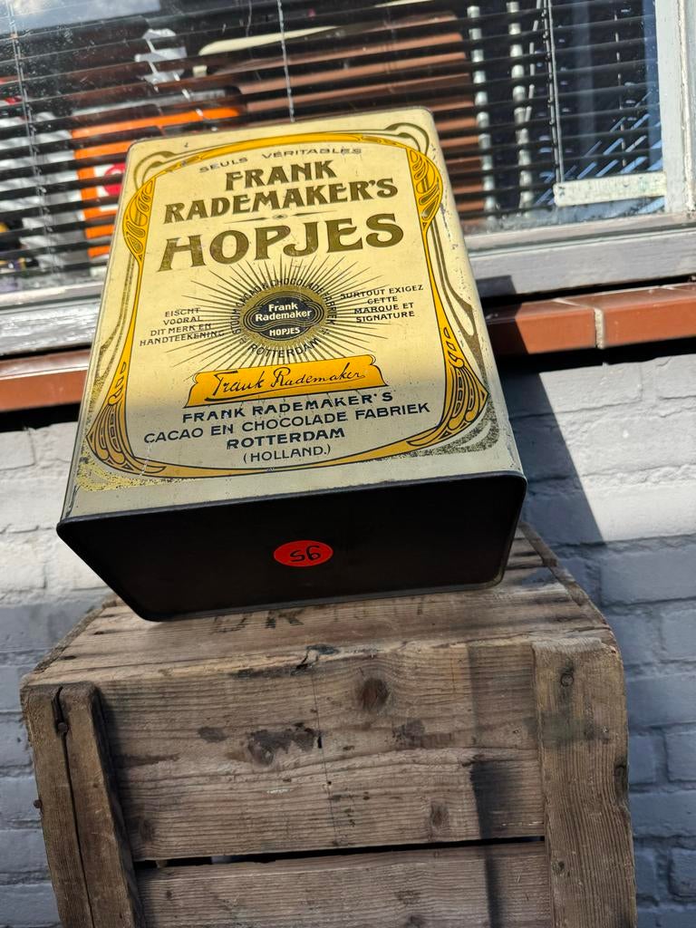 Vintage Frank Rademaker's Hopjes Blik - Art Nouveau, Ophalen, Gebruikt, Overige, Overige merken