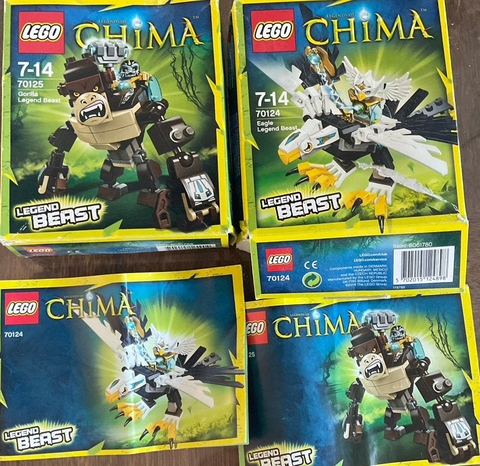 LEGO Chima Legend Beast 70124 Adelaar & 70125 Gorilla, Gebruikt, Overige thema's, Lego, Overige typen