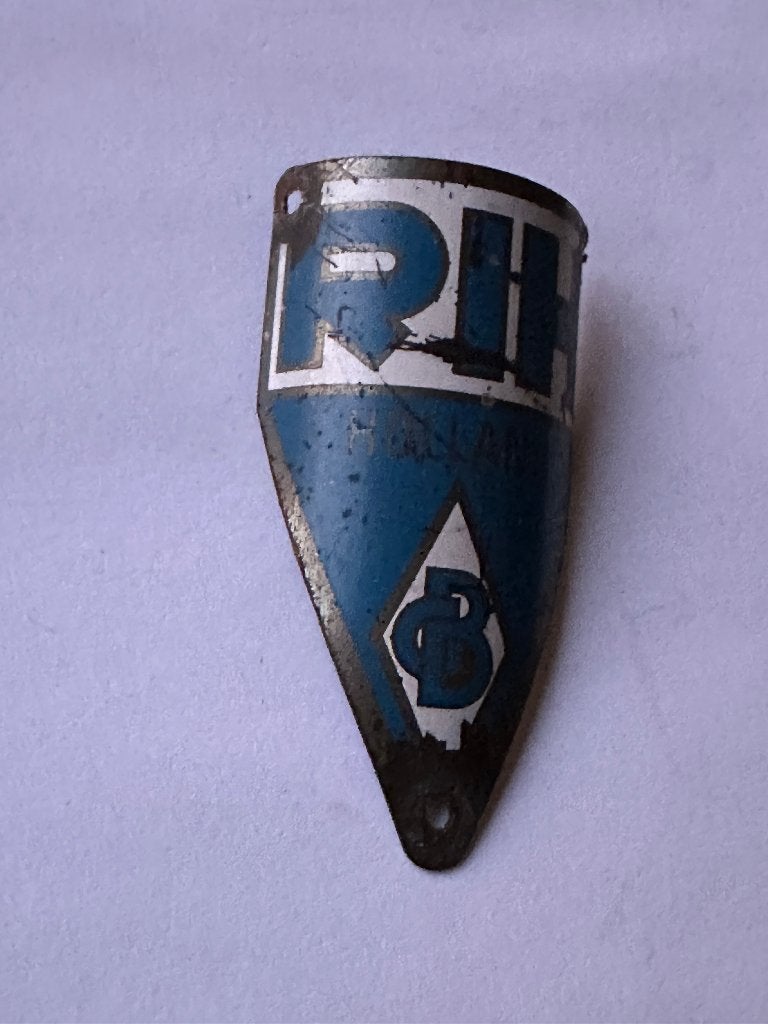 Oud RIH Holland balhoofdplaatje. Balhoofd plaatje., Gebruikt, Overige typen, Oldtimerfiets, RIH