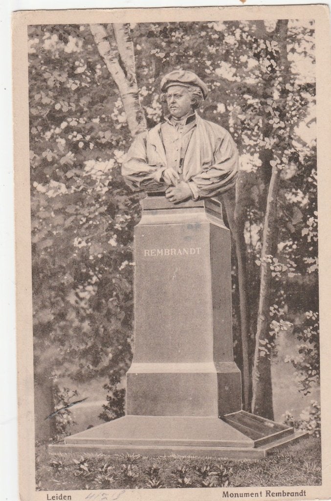 leiden- monument rembrandt 1918, Ophalen of Verzenden, Voor 1920, Zuid-Holland