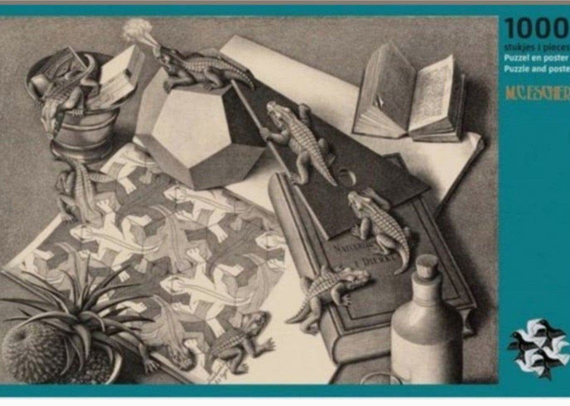 Escher puzzel hagedissen 1000 stukjes, Ophalen of Verzenden
