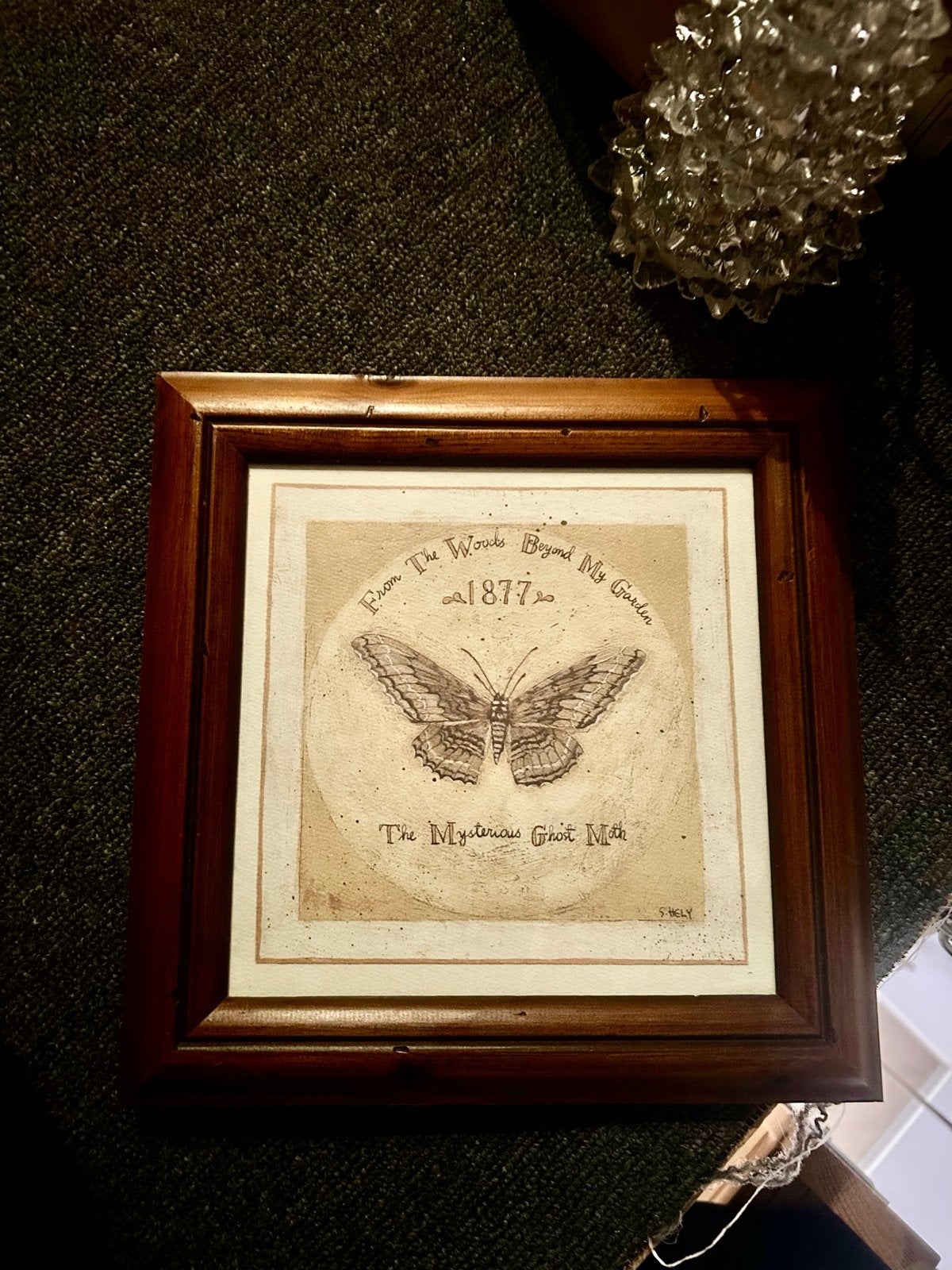 Schilderij 'The Mysterious Ghost Moth' uit 1877, Ophalen of Verzenden