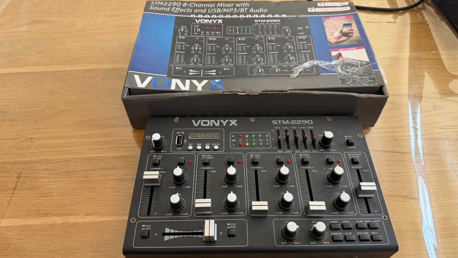 Vonyx STM-2290 8-kanaals mengpaneel, Muziek en Instrumenten, Mengpanelen, Ophalen, Nieuw, 5 tot 10 kanalen, Microfooningang