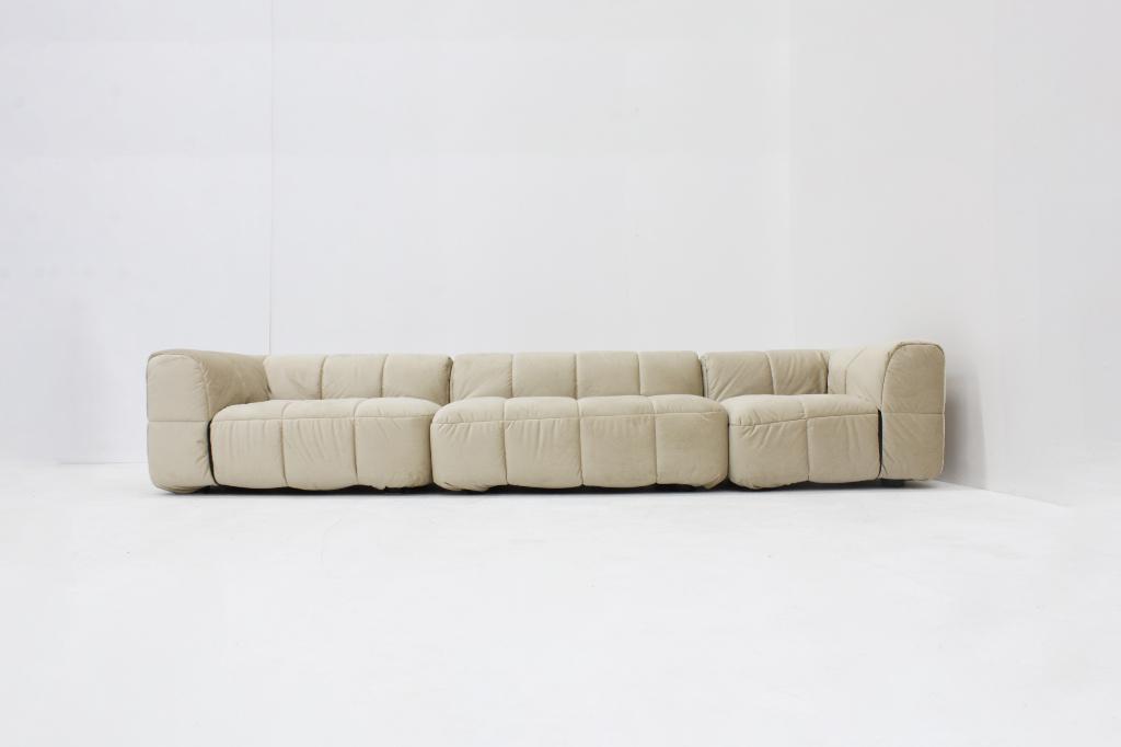 Vintage modulaire Arflex Strips sofa velours Cini Boeri, 100 tot 125 cm, Design, 300 cm of meer, Ophalen of Verzenden