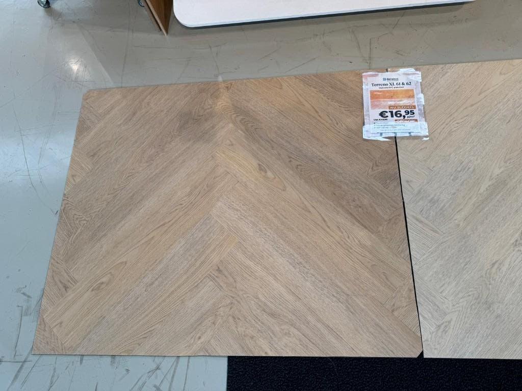 RESTPARTIJ Belakos PVC plak Visgraat | €16,75/m2, Doe-het-zelf en Verbouw, Kunststof, 50 tot 150 cm, 4131 NH, Overige typen