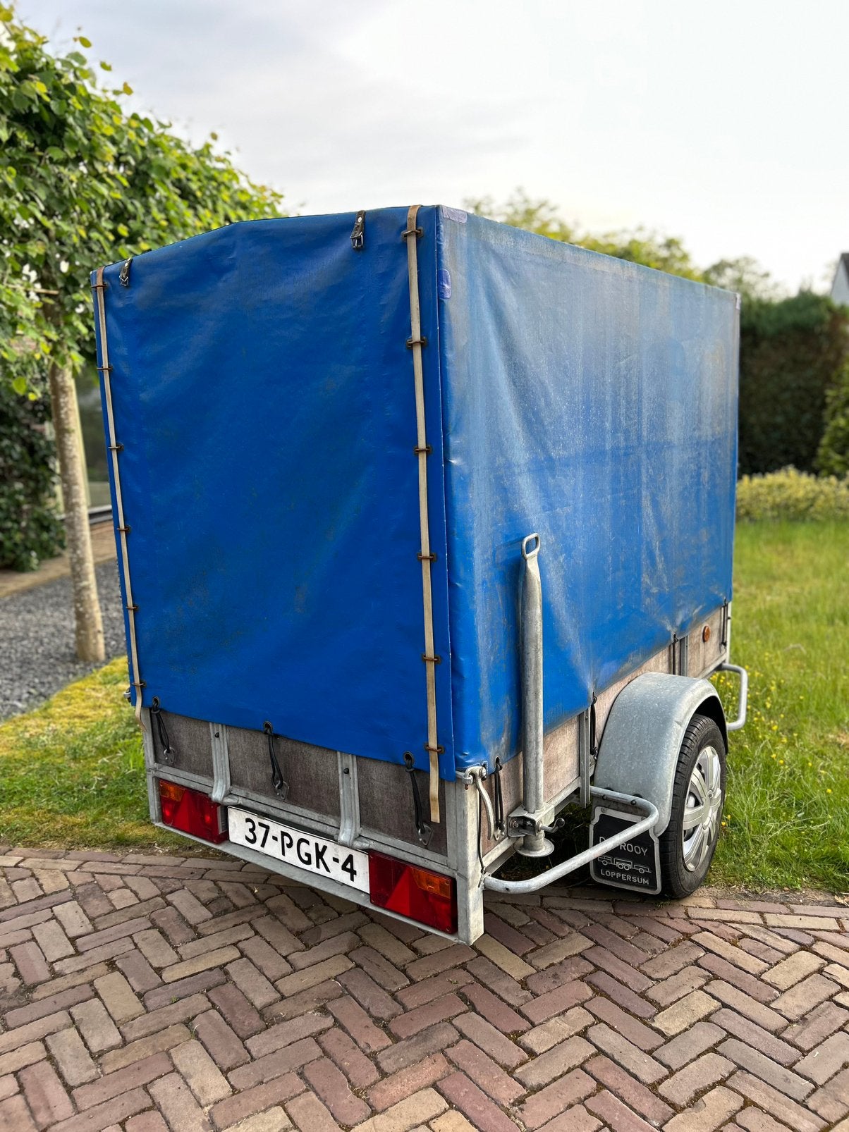 aanhangwagen met huif, werkende verlichting, Ophalen of Verzenden, Gebruikt