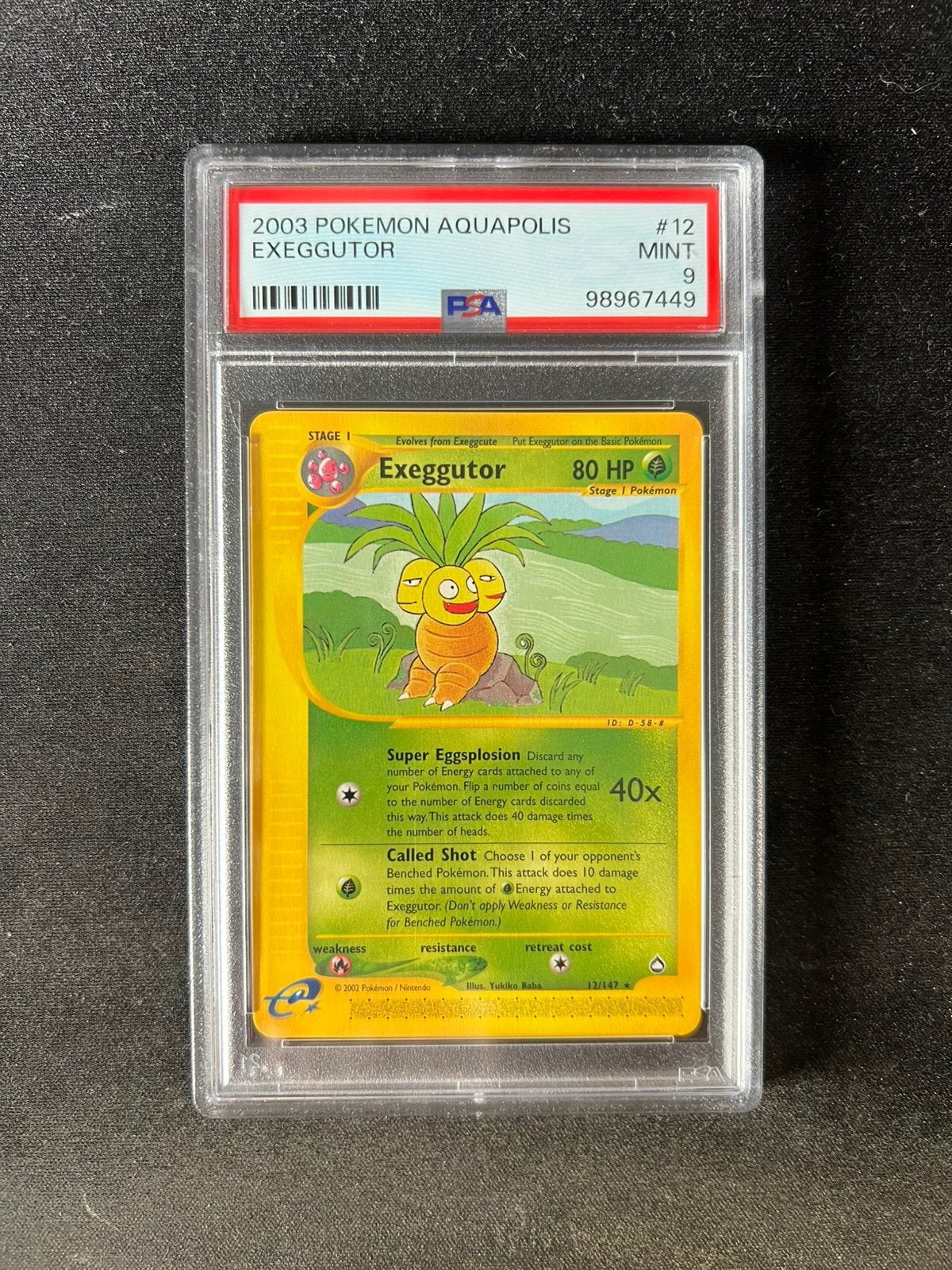 Exeggutor 12 Pokemon Kaart PSA 9, Ophalen of Verzenden, Nieuw, Losse kaart