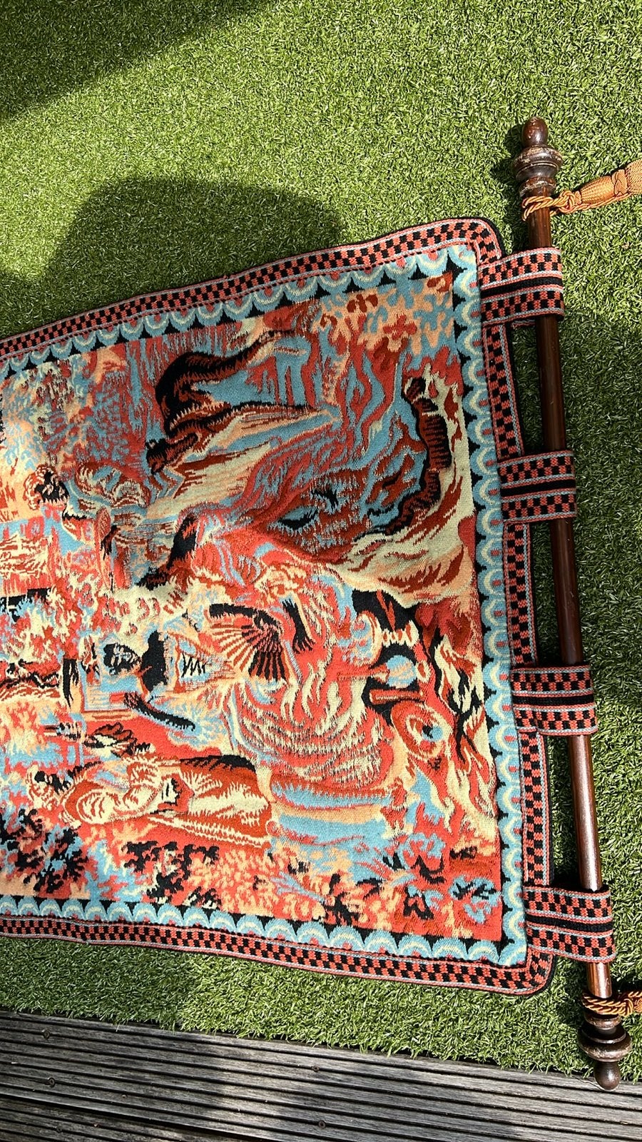 Prachtig wollen wandtapijt met roede - 153x115 cm, Ophalen of Verzenden