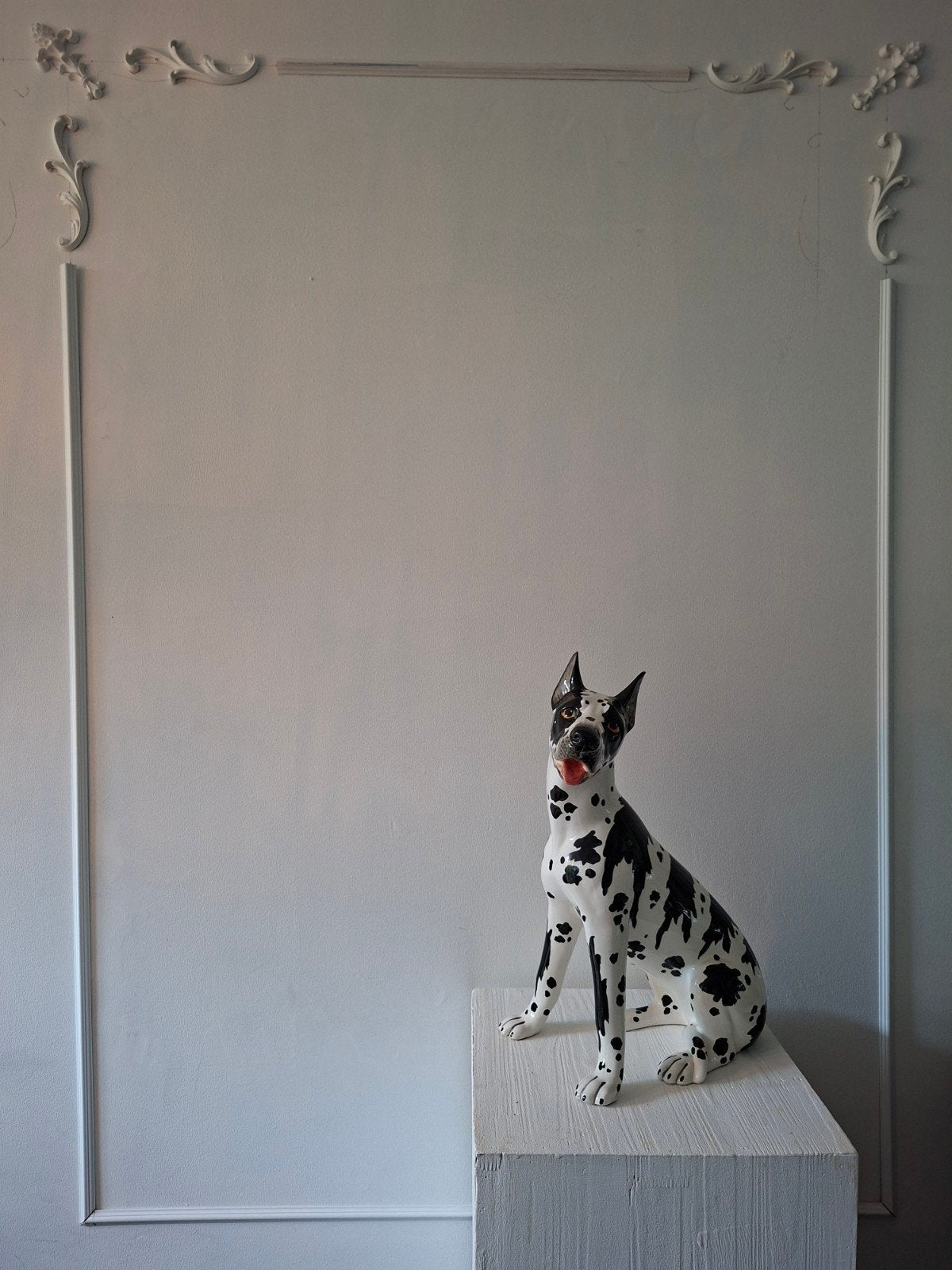 Italiaans handbeschilderd beeld van een deense dog, Antiek en Kunst, Ophalen of Verzenden