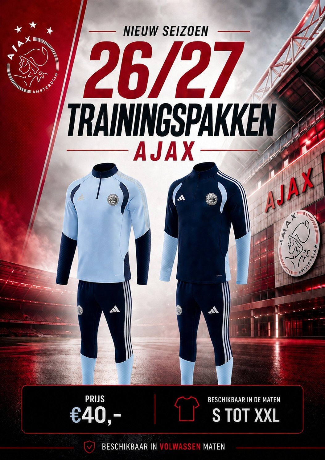 Ajax Trainingspakken aanbieding, Ophalen of Verzenden, Nieuw, Trainingspak