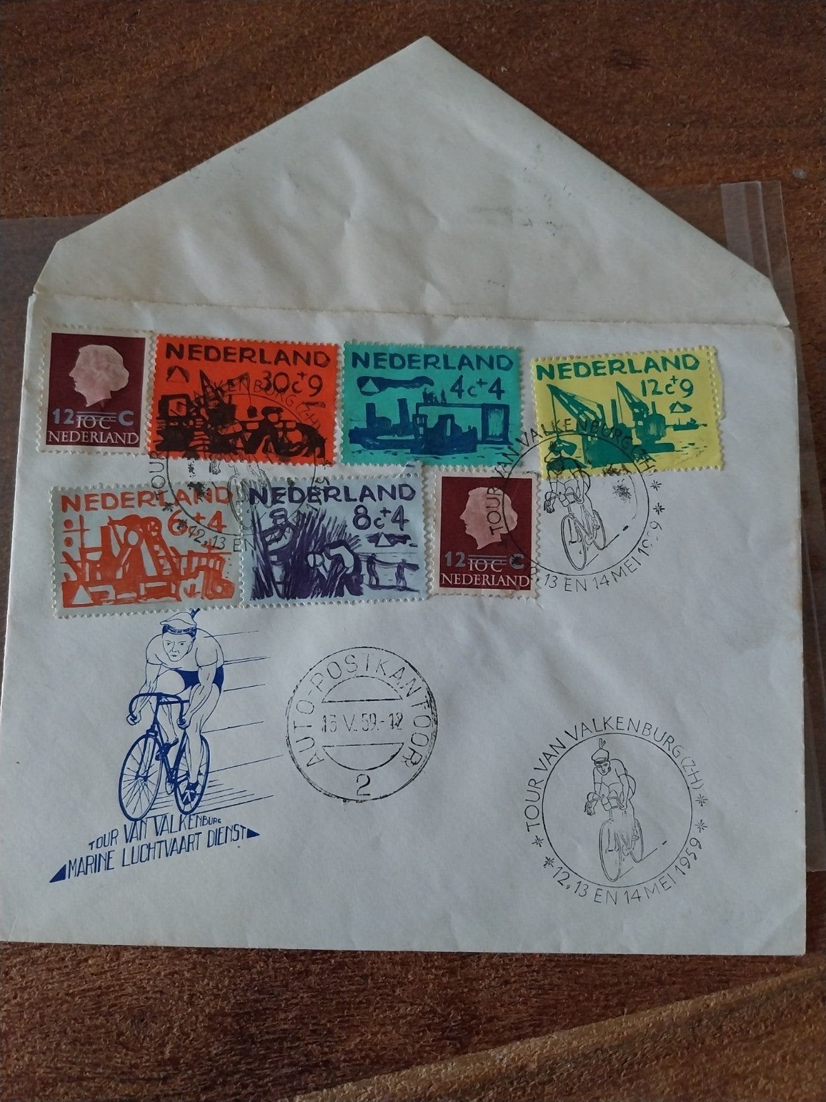 Oude Brief en kaart 1959  gefrankeerd en Autopostkantoor., Ophalen of Verzenden, Briefkaart