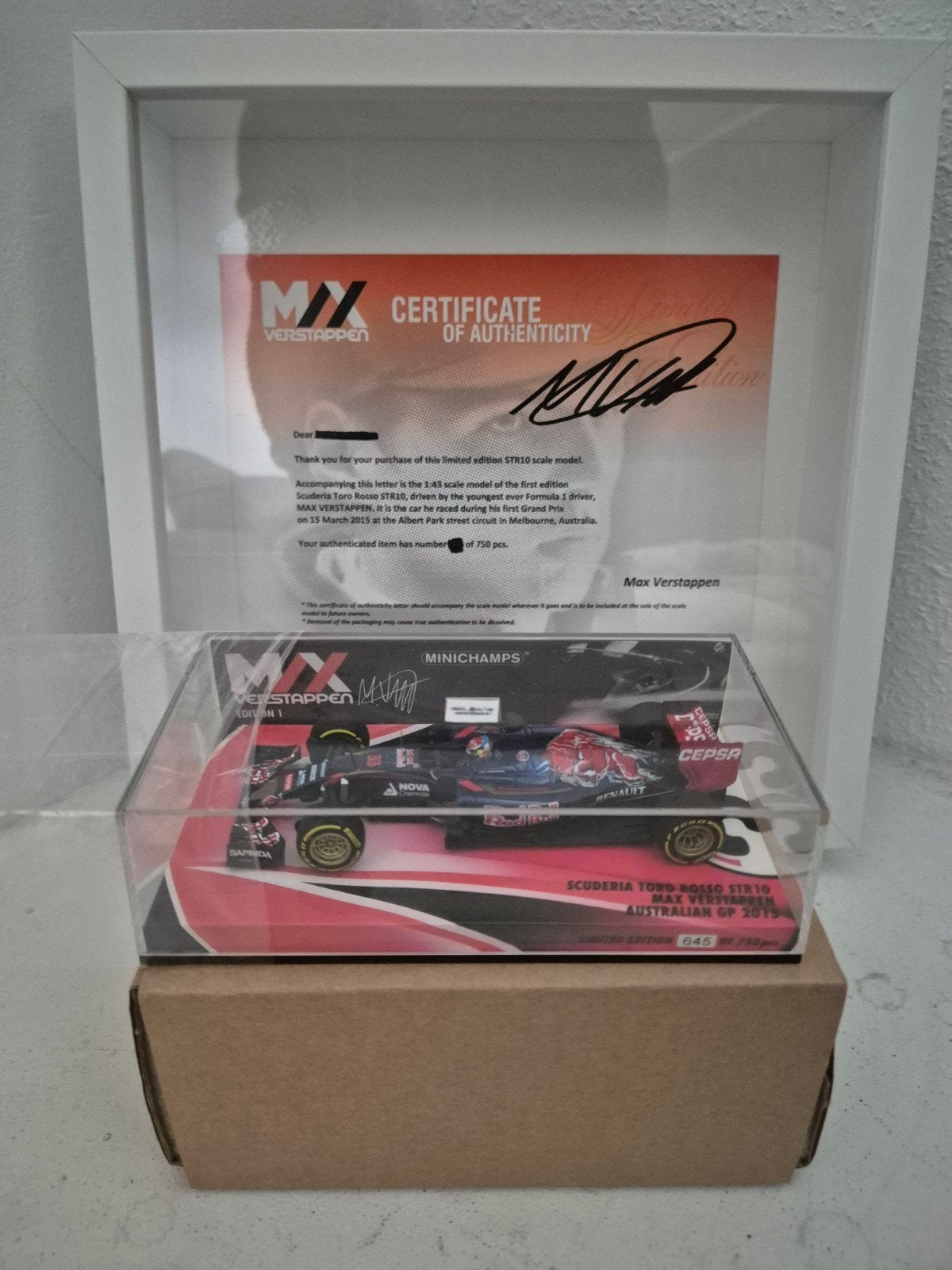 MAX VERSTAPPEN 1:43 TORO ROSSO STR10 AUSTRALIE 2015 EDITIE 1, Ophalen, Nieuw, Auto, MiniChamps