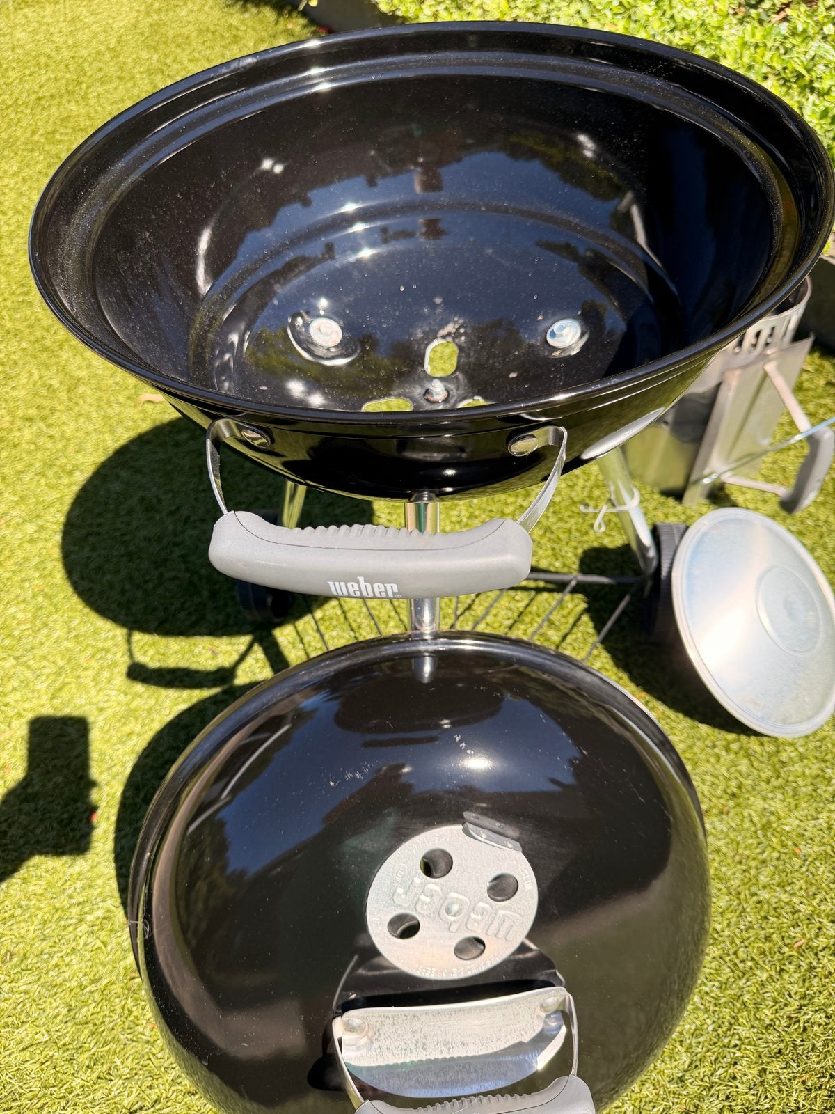 Weber Compact Kettle 47cm Houtskoolbarbecue+brikettenstarter, Tuin en Terras, Barbecue-accessoires, Gebruikt, Ophalen