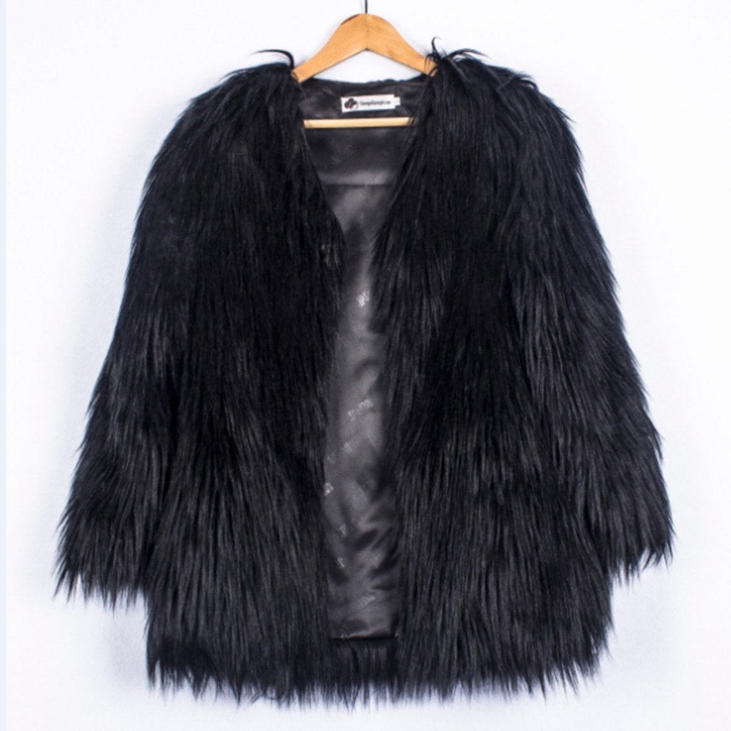 Nep bontjas dames (bont jas vrouwen witte zwarte winterjas), Verzenden, Nieuw, Maat 38/40 (M), Overige kleuren
