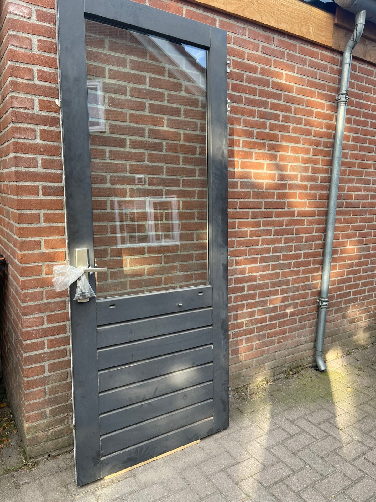 Gratis deur, Doe-het-zelf en Verbouw, Deuren en Horren, Ophalen, Gebruikt, 215 cm of meer, Glas