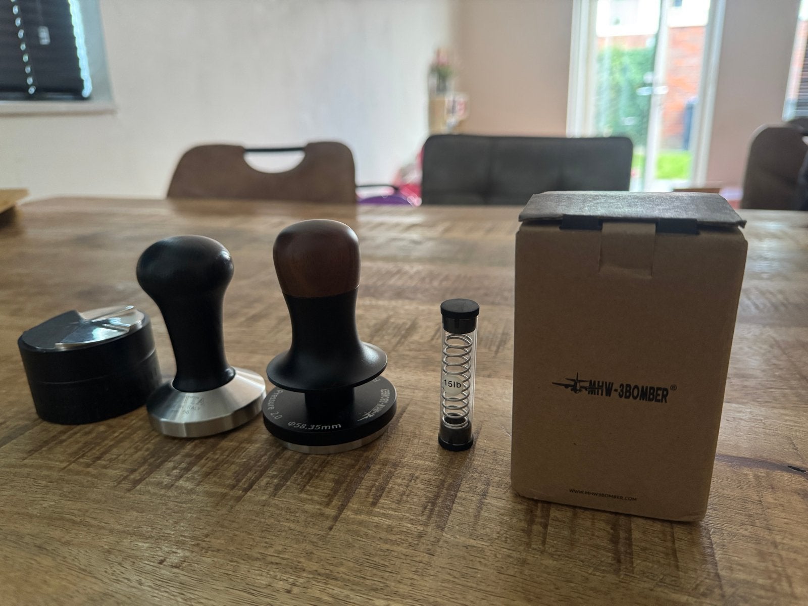 Espresso Tamper Set - MHW-3BOMBER & Motta & Distributor, Ophalen, Gebruikt, Barista-accessoire