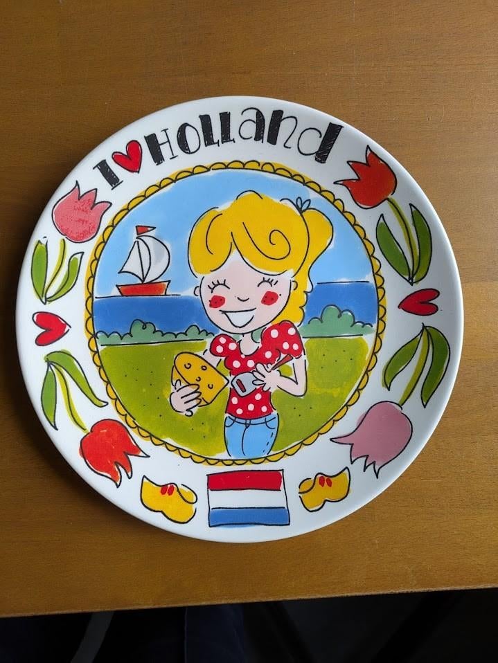 Blond bordje Ik hou van Holland, Huis en Inrichting, Blond Amsterdam, Ophalen of Verzenden, Zo goed als nieuw, Bord(en)