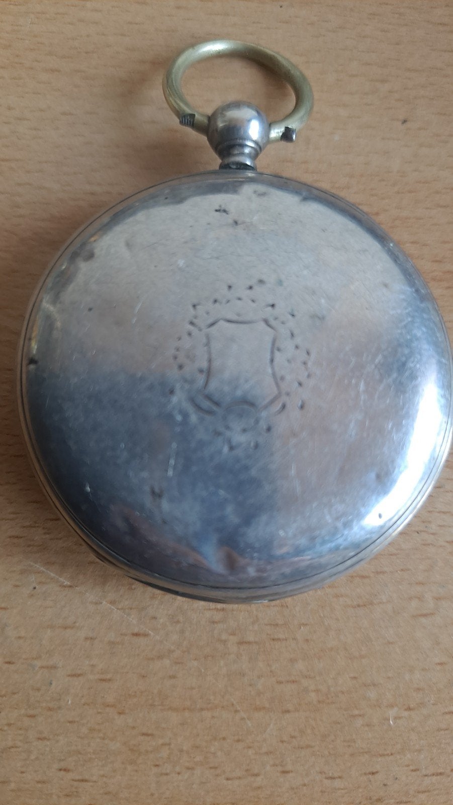 Antiek Zilveren Cilinder Zakhorloge met Grave, Ophalen of Verzenden, Zilver, Overige typen