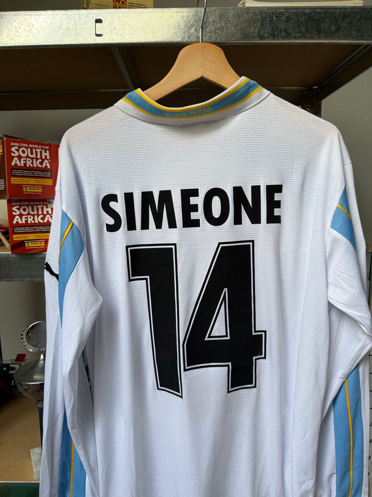 Vintage Lazio Puma Shirt Simeone 14 Maat XL, Wit, Maat 56/58 (XL), Ophalen of Verzenden, Zo goed als nieuw