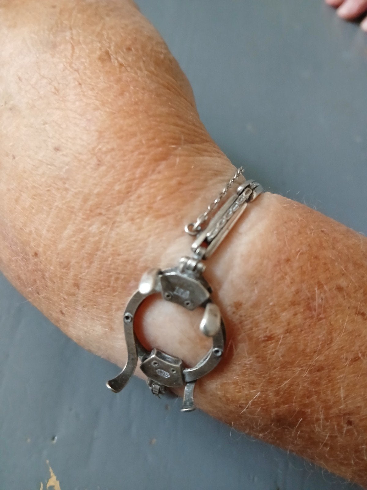 verzilverde horlogearmband armband horloge, Ophalen, Zilver, Zilver