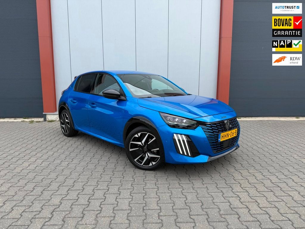 Peugeot 208 1.2 Hybrid 145 e-DCS6 GT, Auto's, Gebruikt, 1199 cc, Blauw, Leder en Stof