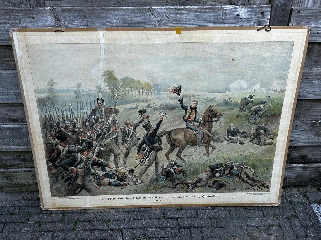 De Prins van Oranje bij Quatre-Bras, 1815, Ophalen of Verzenden, Natuur en Biologie