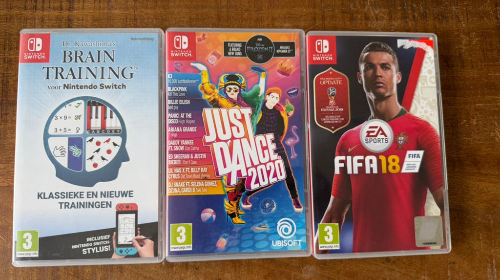 Dr Kawashima's Brain Training, just dance 2020, fifa 18, Ophalen of Verzenden, Zo goed als nieuw, Sport, 3 spelers of meer