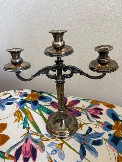 kandelaar met heel dun zilverlaagje, Verzamelen, Ophalen of Verzenden, Overige typen