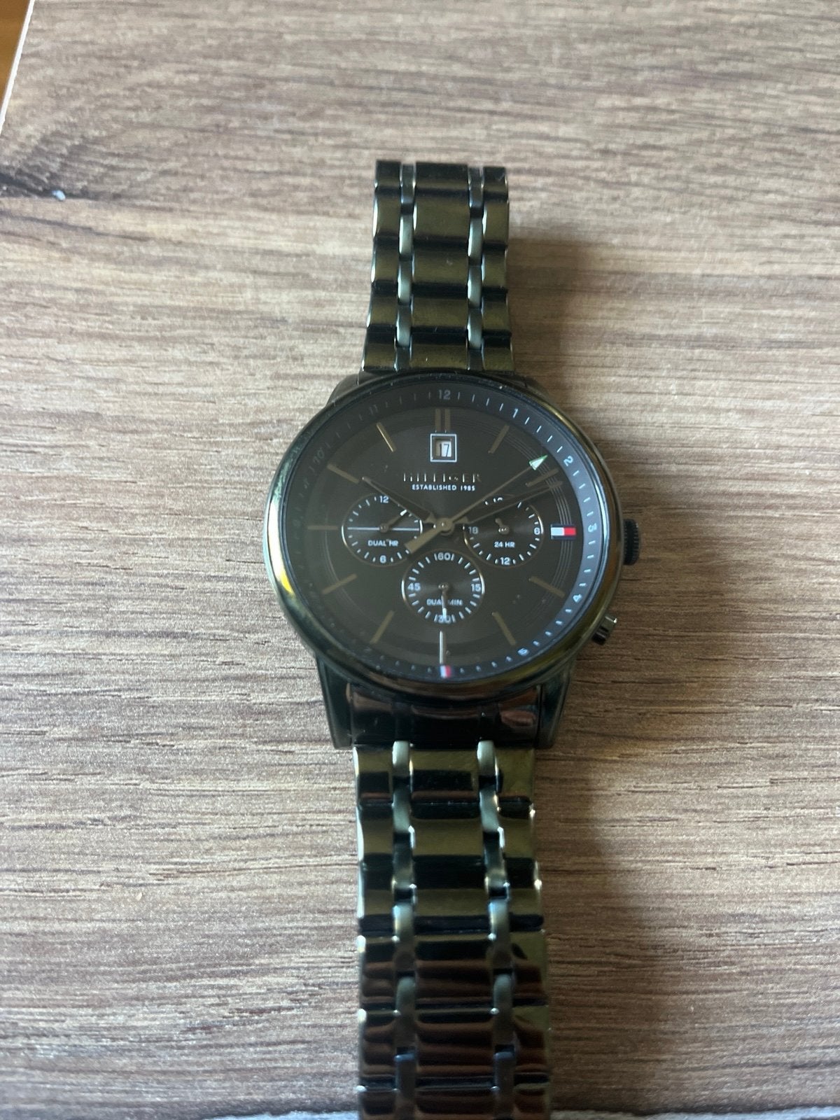 Tommy Hilfiger Herenhorloge - Zo goed als nieuw, Overige merken, Staal, Polshorloge, Ophalen of Verzenden