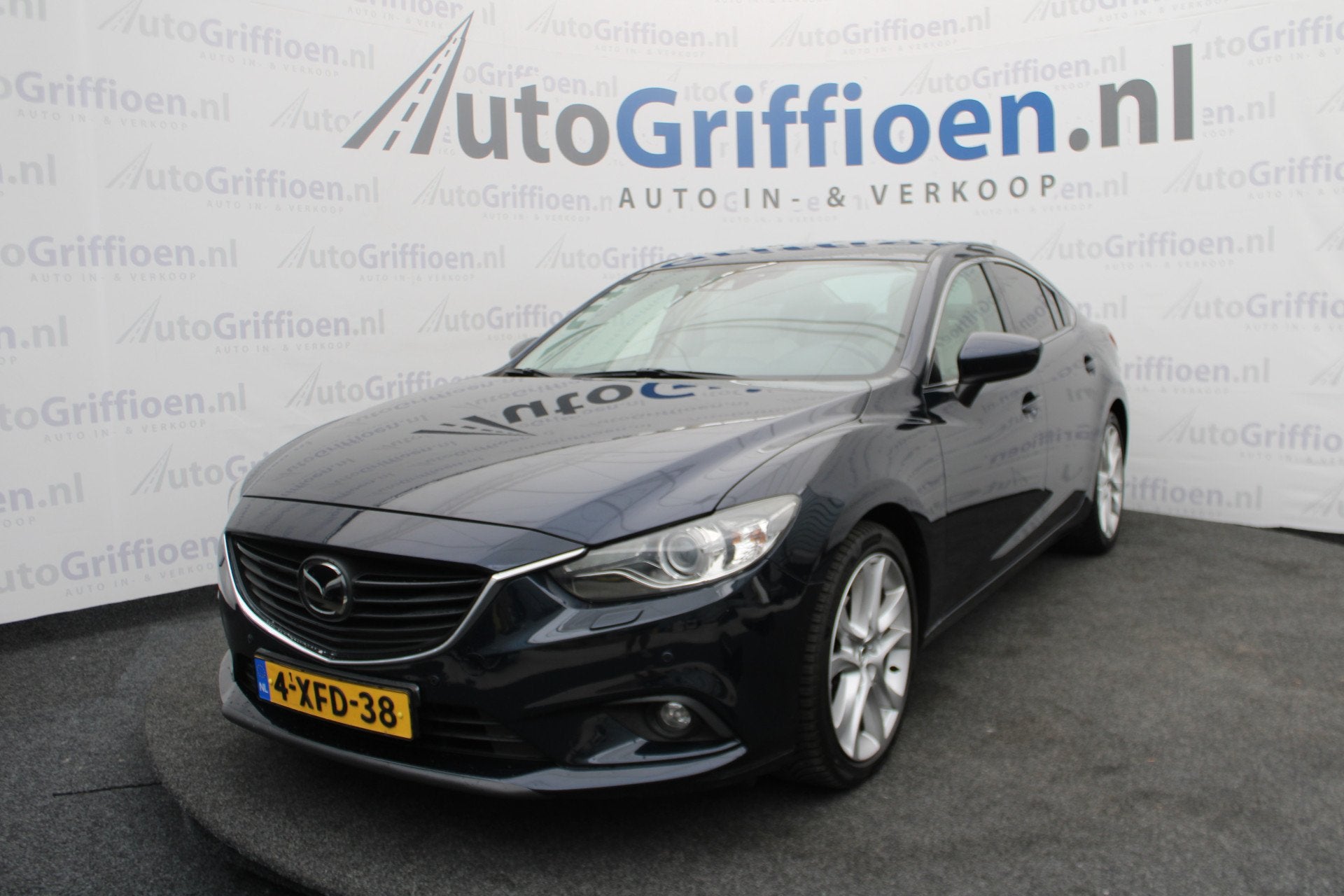 Mazda 6 2.5 GT-M keurige automaat met schuifdak (bj 2014), Gebruikt, Blauw, Bedrijf, Automatische klimaatregeling