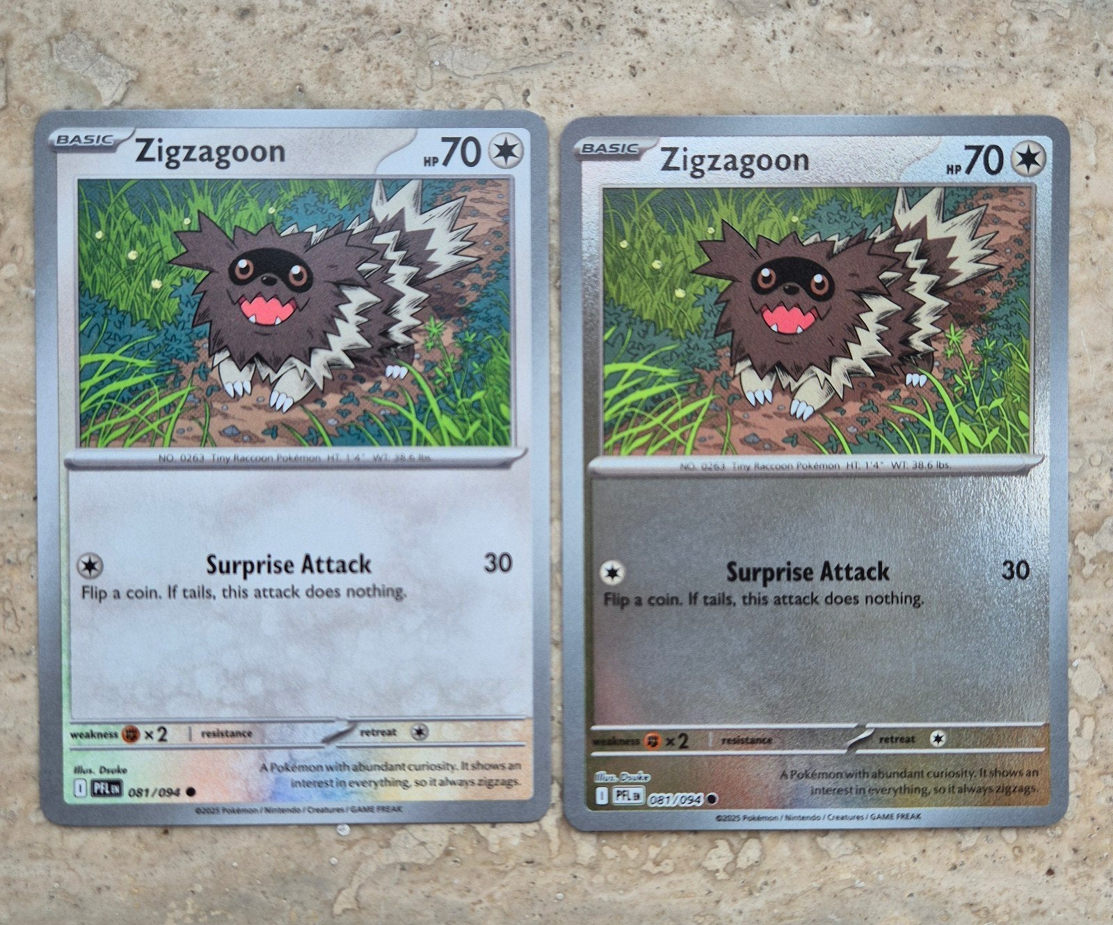 pokemon kaarten PFL Zigzagoon Basic +Revers 081/094, Ophalen of Verzenden